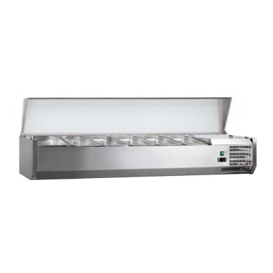 VITRINE A INGREDIENTS INOX, +2/+8°C, GAZ R600A