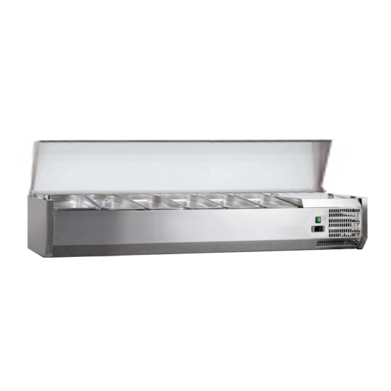 VITRINE A INGREDIENTS INOX, +2/+8°C, GAZ R600A