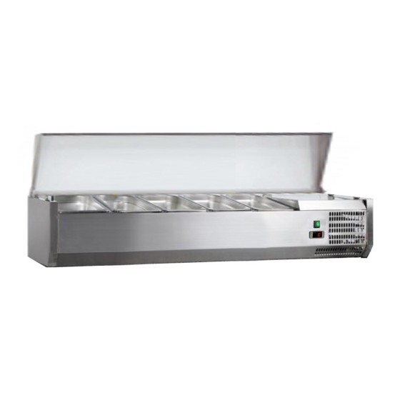 VITRINE A INGREDIENTS INOX, +2/+8°C, GAZ R600A