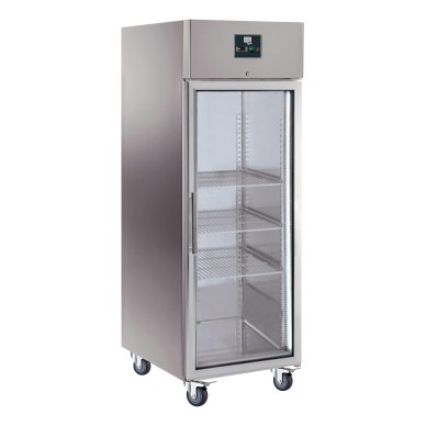 ARMOIRE REFRIGEREE INOX, 1 PORTE VITREE 650 LITRES
