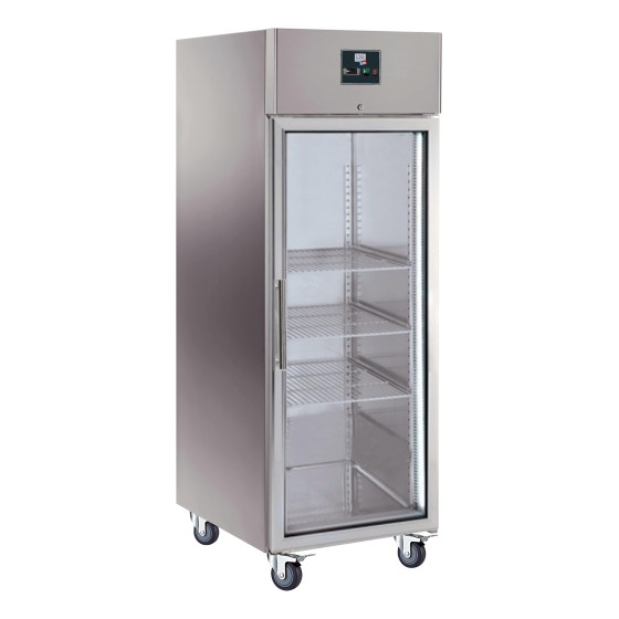 ARMOIRE REFRIGEREE INOX, 1 PORTE VITREE 650 LITRES