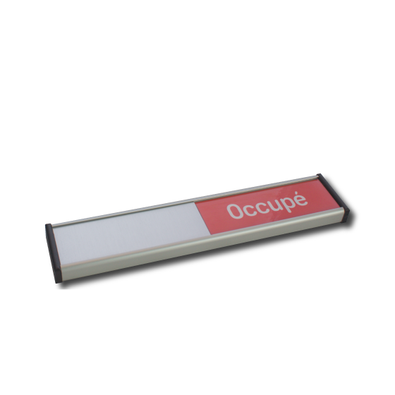 OccupPlaque, petit modèle, chants noir, "Occupé"