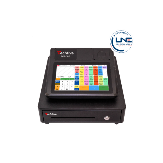 Caisse enregistreuse ECR-100 + tiroir, certifiée LNE