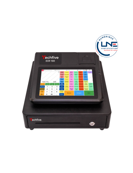 Caisse enregistreuse ECR-100 + tiroir, certifiée LNE