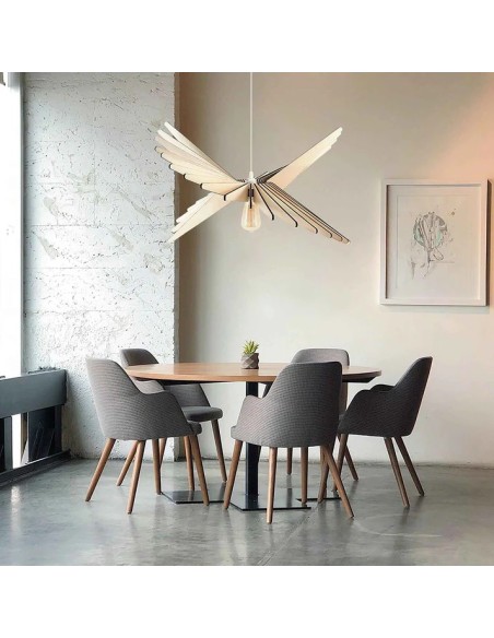 Suspension lumineuse élégante et moderne en bois