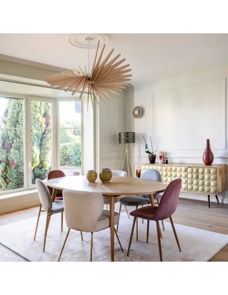 Suspension lumineuse élégante et moderne en bois