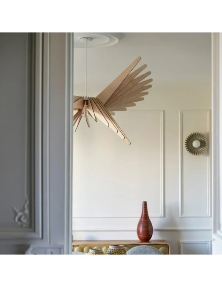 Suspension lumineuse élégante et moderne en bois