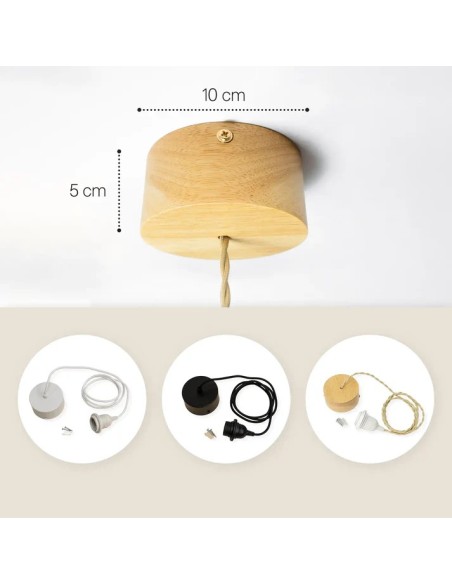 Suspension lumineuse élégante et moderne en bois