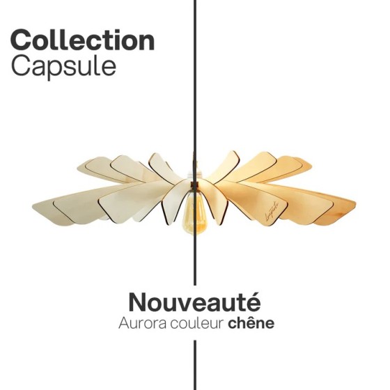 Suspension lumineuse élégante et flamboyante en bois