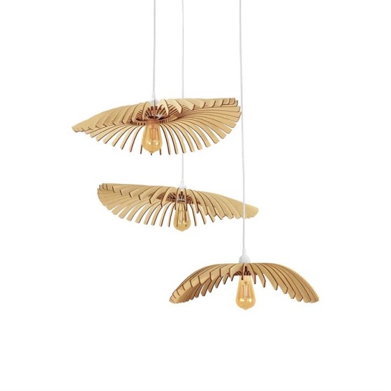 suspension bois à la lumière douce et harmonieuse