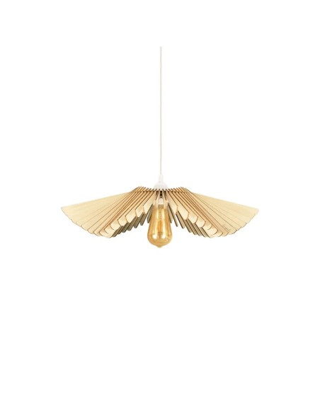 Suspension lumineuse poétique et enveloppante en bois