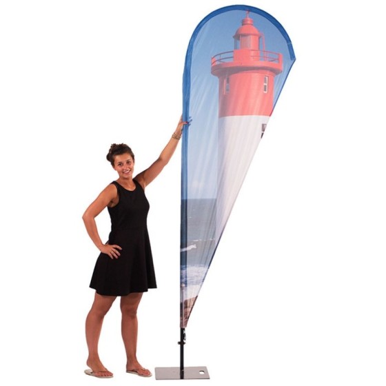 Oriflamme publicitaire aluminium et toile
