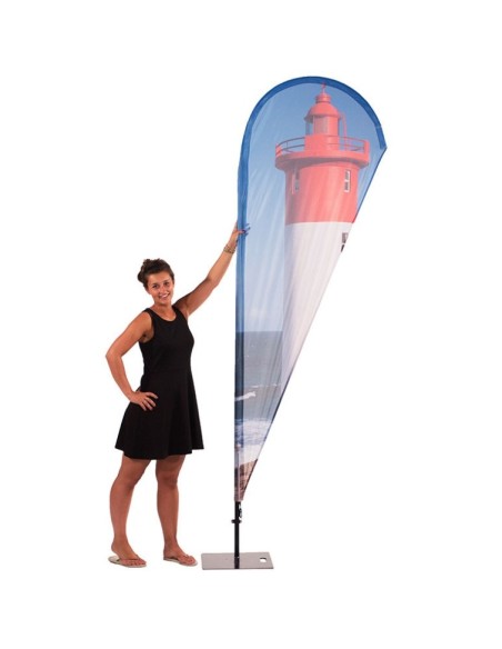 Oriflamme publicitaire aluminium et toile