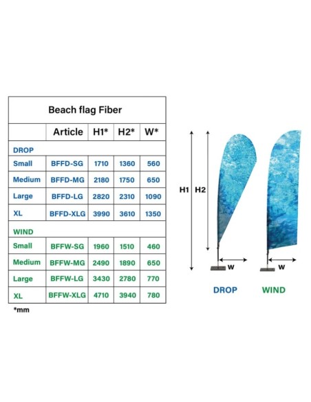 Oriflamme publicitaire personnalisable en fibre de verre