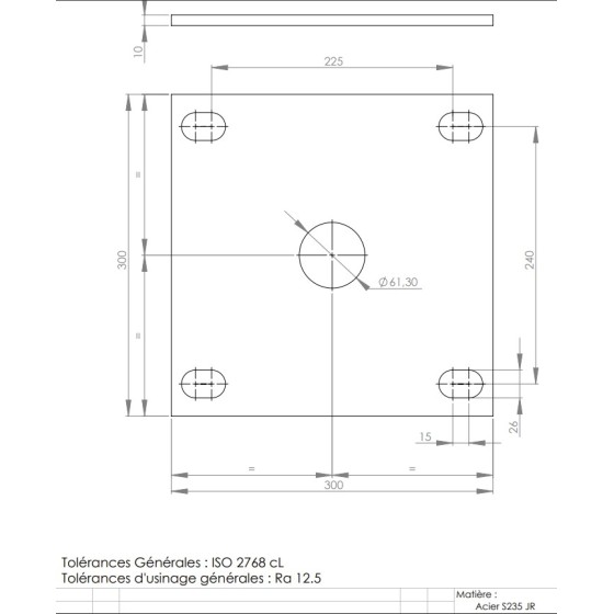 mat acier avec sa platine soudée