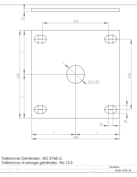 mat acier avec sa platine soudée