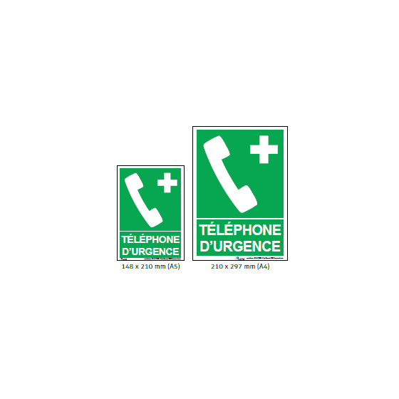 Panneau Téléphone d'Urgence – Affichage obligatoire en entreprise