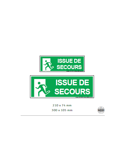 Panonceau Issue de Secours – Affichage obligatoire