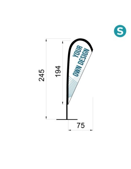 Fly Banner Voile ou Beach Flag Goutte