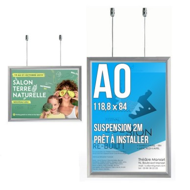 Kit cadre clic double face suspendu