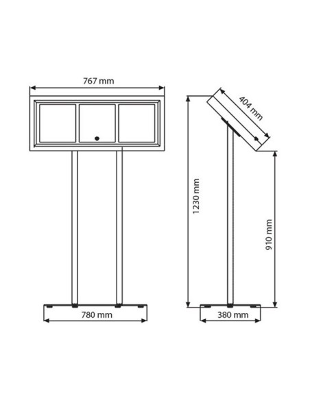 Porte Menu métallique sur pied laqué noir