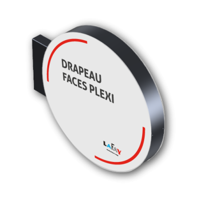 Panneau drapeau faces PMMA Rond