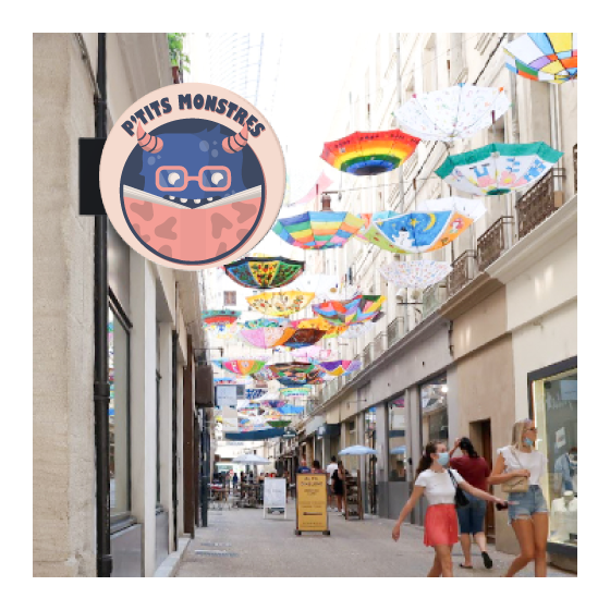 Panneau drapeau faces PMMA Rond photo de jour