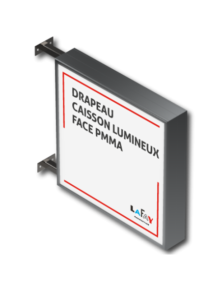 Enseigne drapeau caisson lumineux