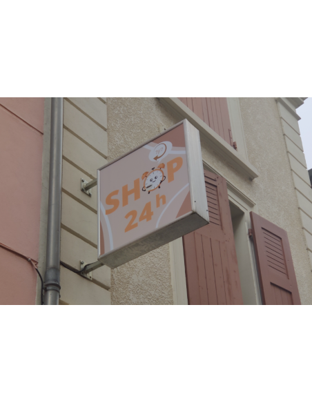 Enseigne drapeau caisson lumineux