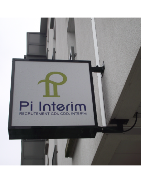 Enseigne drapeau caisson lumineux