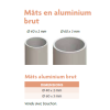mat aluminium brut diametre 60 mm
