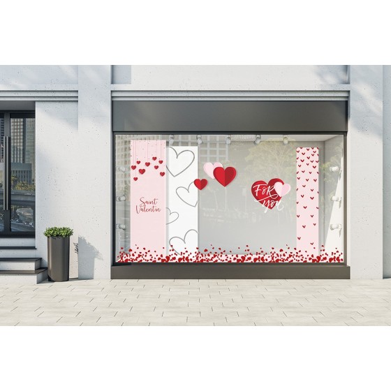 Texte adhésif Saint-Valentin - Décoration pour vitrine