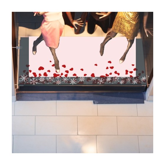 Sol en PVC imprimé Saint-Valentin - Décoration au sol rose