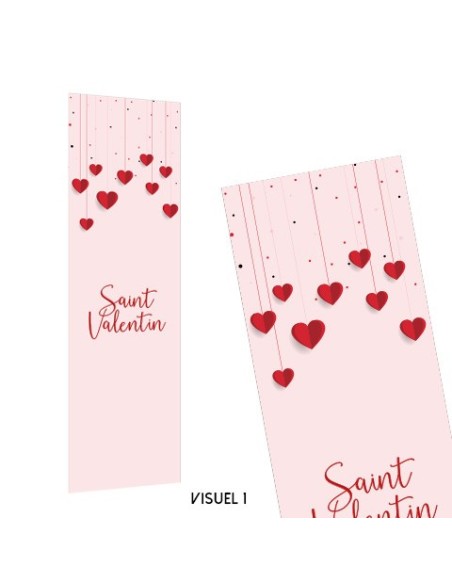 Fond en bâche imprimée - Décoration vitrine Saint-Valentin