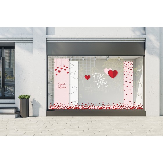 3 panneaux suspendus en forme de cœur - Décoration Saint-Valentin