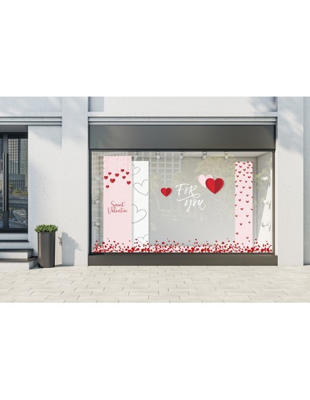 3 panneaux suspendus en forme de cœur - Décoration Saint-Valentin
