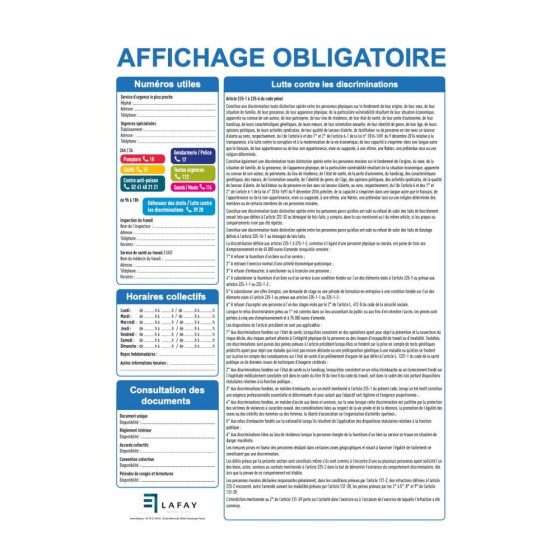 Panneaux d’affichage obligatoire entreprise – Conforme