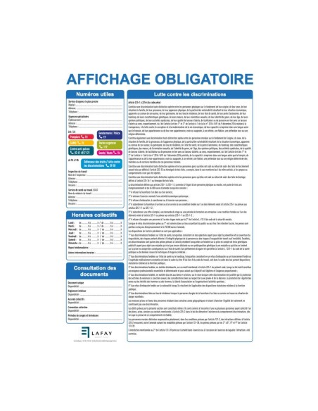 Panneaux d’affichage obligatoire entreprise – Conforme