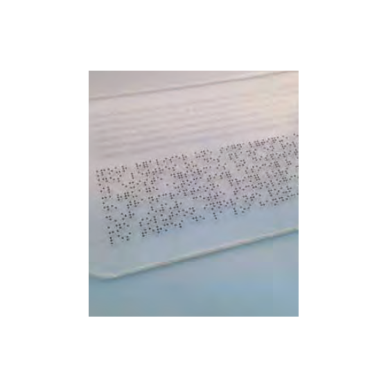 Marquage braille ou relief noir pour affichage handicapés