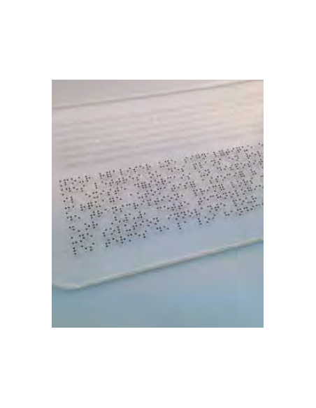 Marquage braille ou relief noir pour affichage handicapés