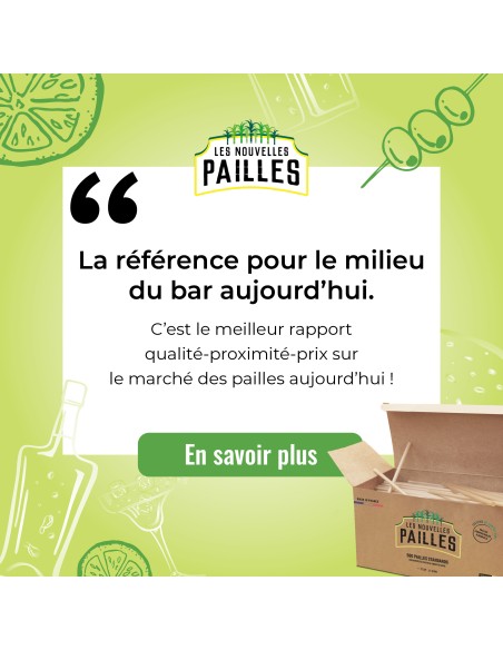 La paille bagasse en canne à sucre qui ne ramollit pas