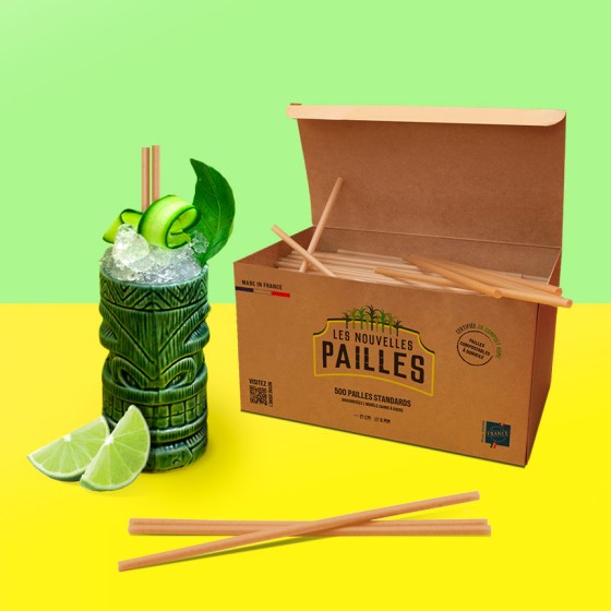 La paille bagasse en canne à sucre qui ne ramollit pas