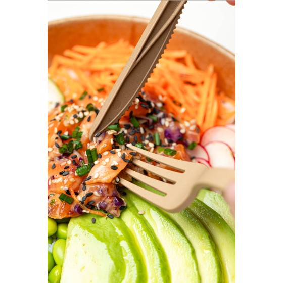 Kit couverts 3 en 1 fourchette couteau serviette Made in France