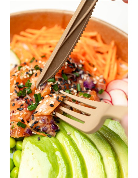 Kit couverts 4 en 1 fourchette couteau cuillère serviette Made in France