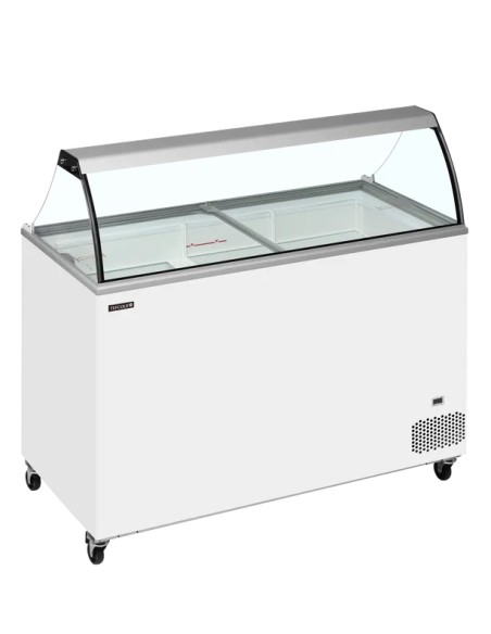 Vitrine à glaces avec portes vitrées coulissantes 130cm