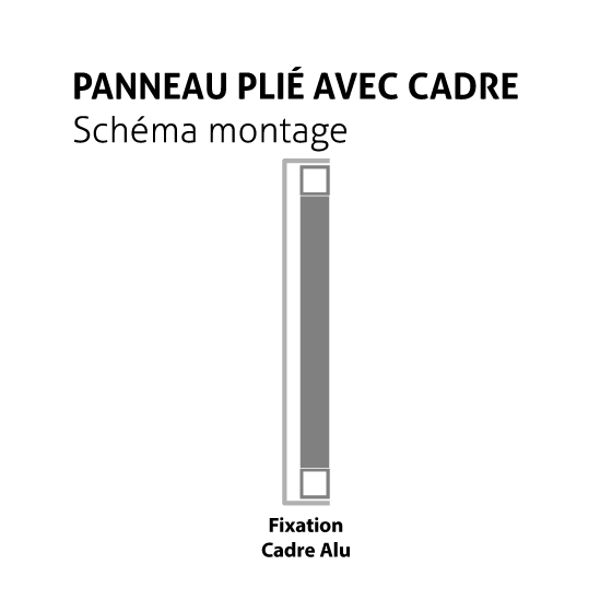 Panneau plié mural fixation par cadre aluminium