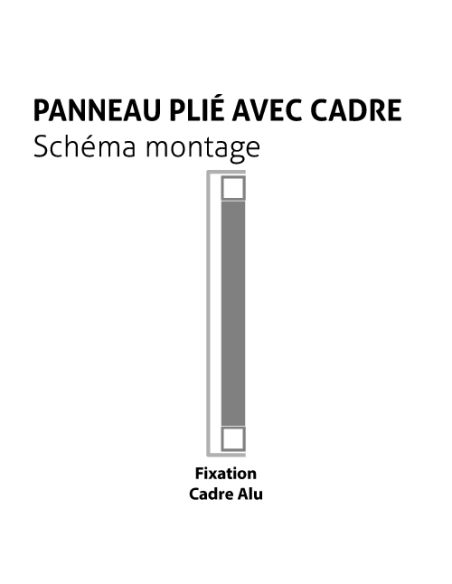 Panneau plié mural fixation par cadre aluminium