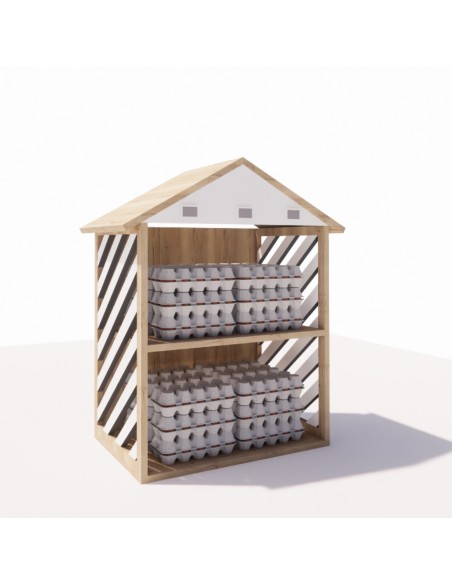 Meuble à œufs en bois – Design cabane en chêne
