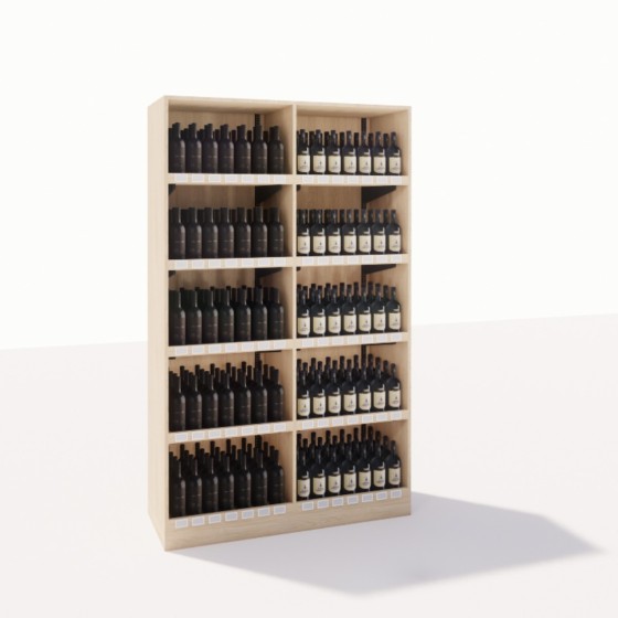 Gondole en bois pour cave – Stockage 350 bouteilles