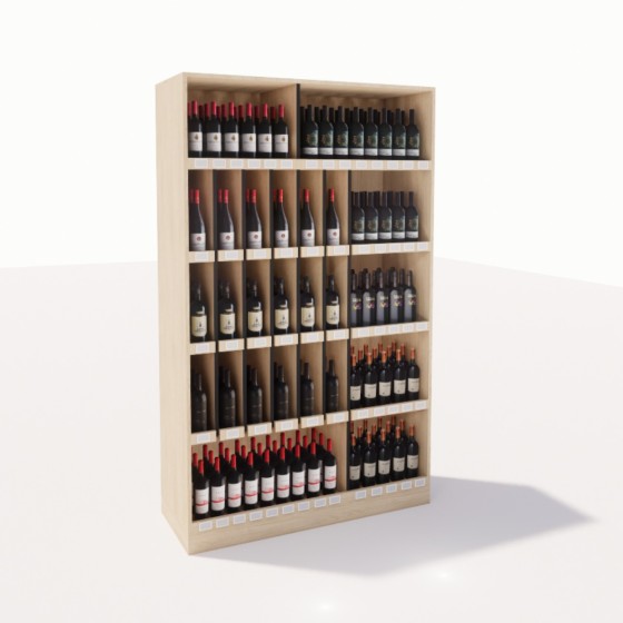 Gondole cave bois avec chants noirs – Présentation sobre et efficace